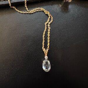 Vintage Gold Aquamarine Pendant